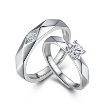 sterling silver wedding rings set couple engagement adjustable s925 sterling silver wedding rings for men women